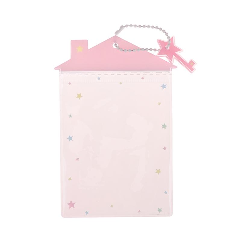 Cute Cartoon Transparent House Card Cover Pvc Clear Photo Holder Badge Id Credit Card Case Student Campus Cards Protector