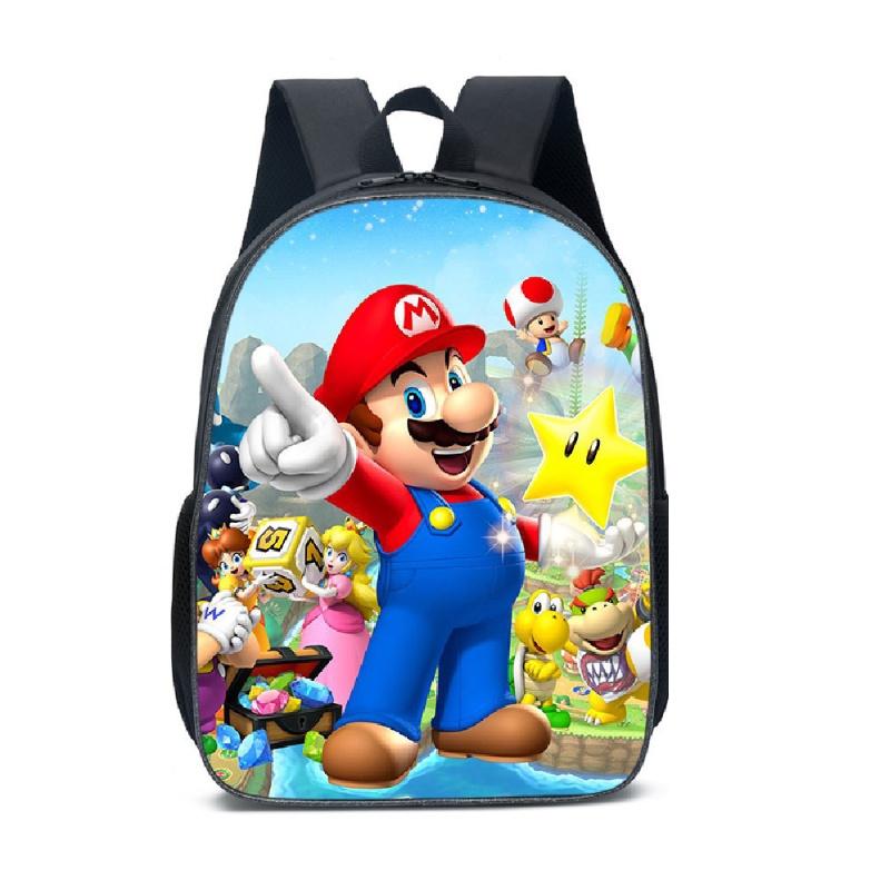 New Arrival Mario Cartoon Backpack For Elementary And Middle School Students Lunch Bag And Pencil Case Included
