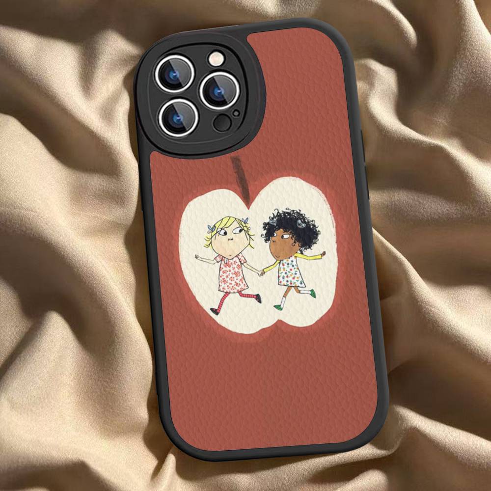 

Charlie And Lola Anime Leather Phone Case for iPhone 15 14 13 Pro Max 12 11 16 Plus Phone Cover iPhone 14pro max