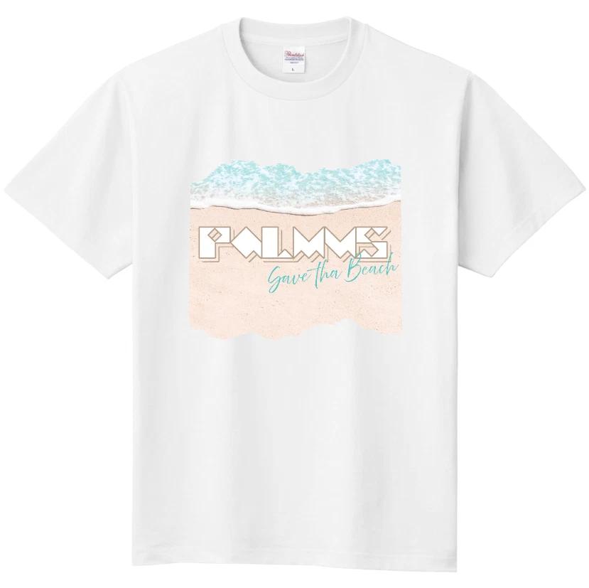 PALMUS Beach Wave Logo T-Shirt White 100% Cotton Regular Fit Surf Graphic Tee 3XL