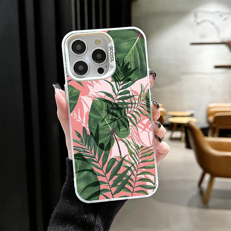 Summer Plants Green Leaf Soft Phone Case for iPhone 15 16 17 Pro Max 17Air 16E 14 Plus 13 12 Mini Shockproof Cover Back Shell