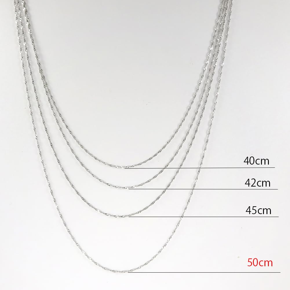 And My Jewelry Pt850 Platinum Chain Necklace 50cm Long Neck Chain [Your Box] - Screw-Type [Gift Wrapped]