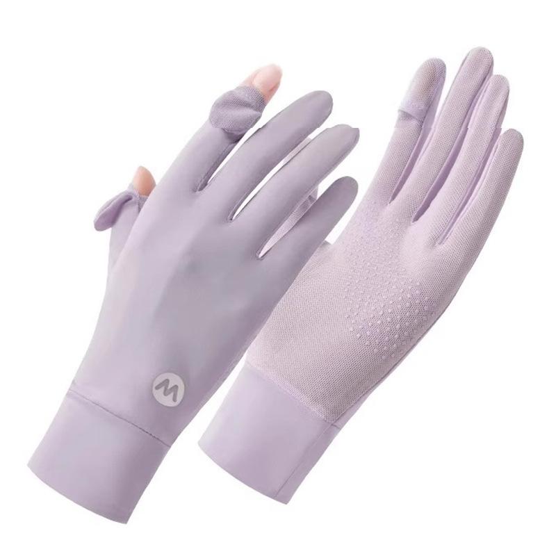 Sunscreen Gloves M-standard UV Resistant Women's Ice Silk Outdoor Sports Cycling Touch Screen Thin