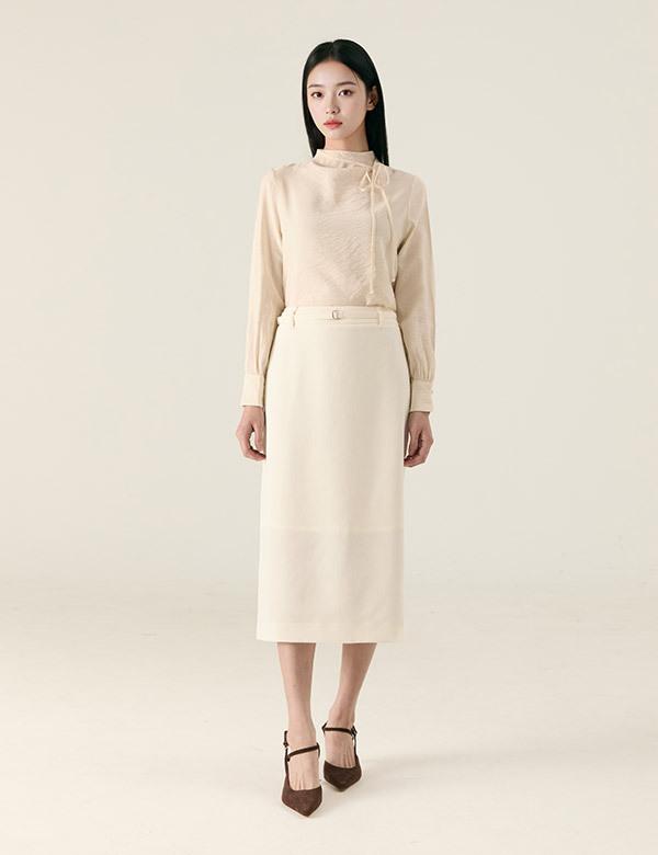 Roem Belted H-Line Long Skirt (Set) Rmwhg24R11