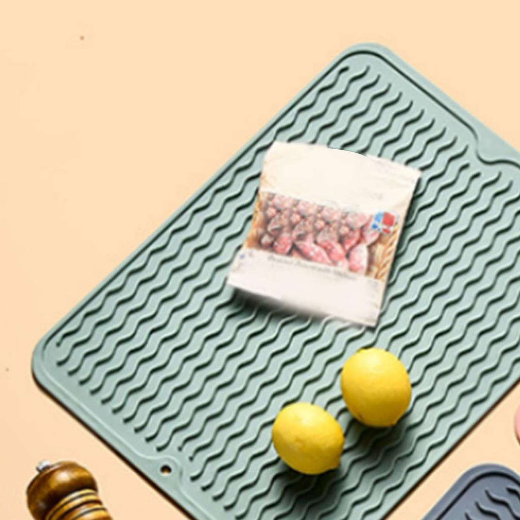 Table Insulating Rubber Mat Anti Slip Waterproof Heat Resistant Dish Drying Placemat for Kitchen