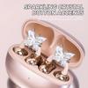 Bluetooth 5.6 Open-Ear Wireless Clip-On Earbuds, Butterfly Ear Cuff Stereo Headphones for Sports, Outdoor, Travel, Fashion Gift for Women
