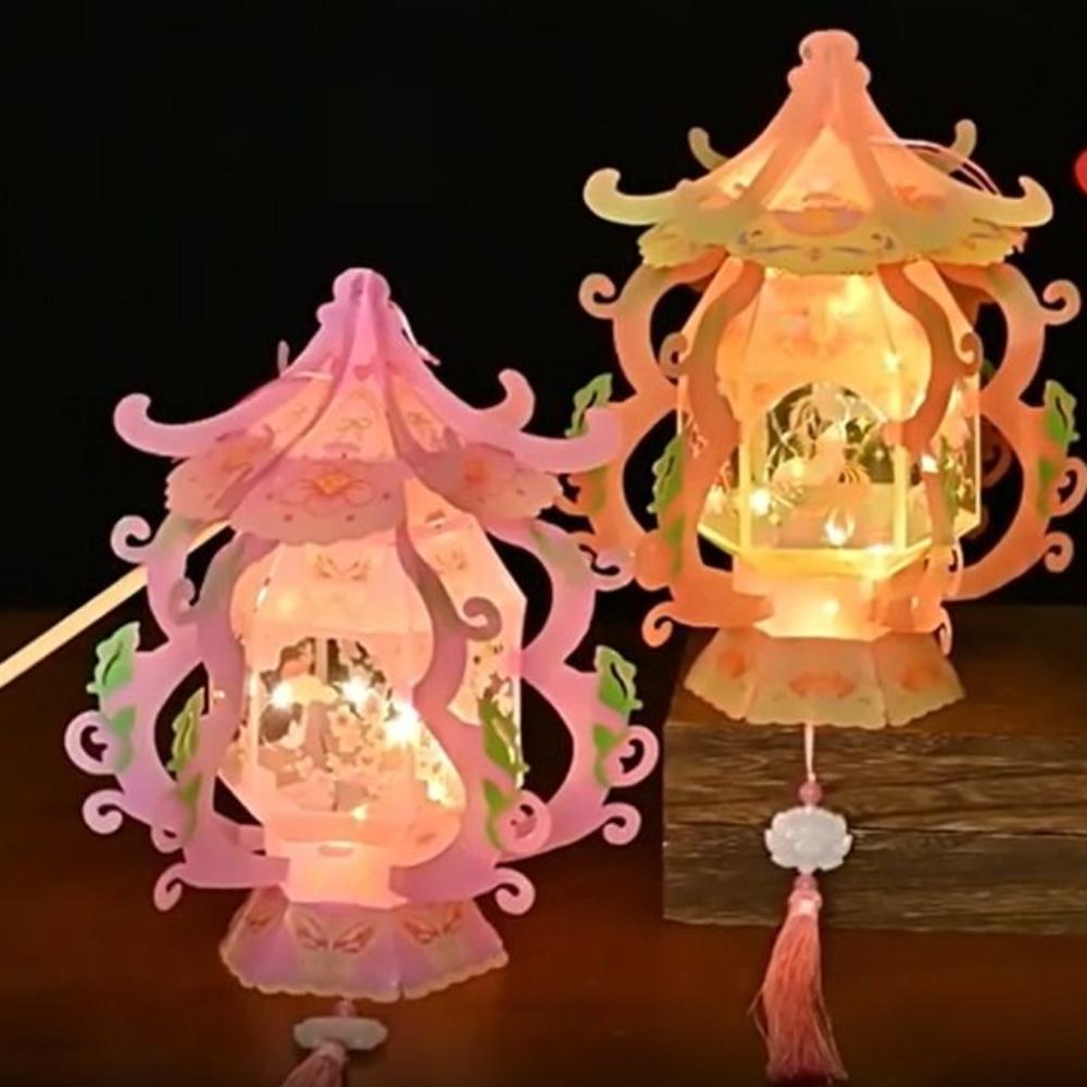 Traditional Handheld Lantern PVC LED Lantern Toys Chinese Portable Lantern New Year