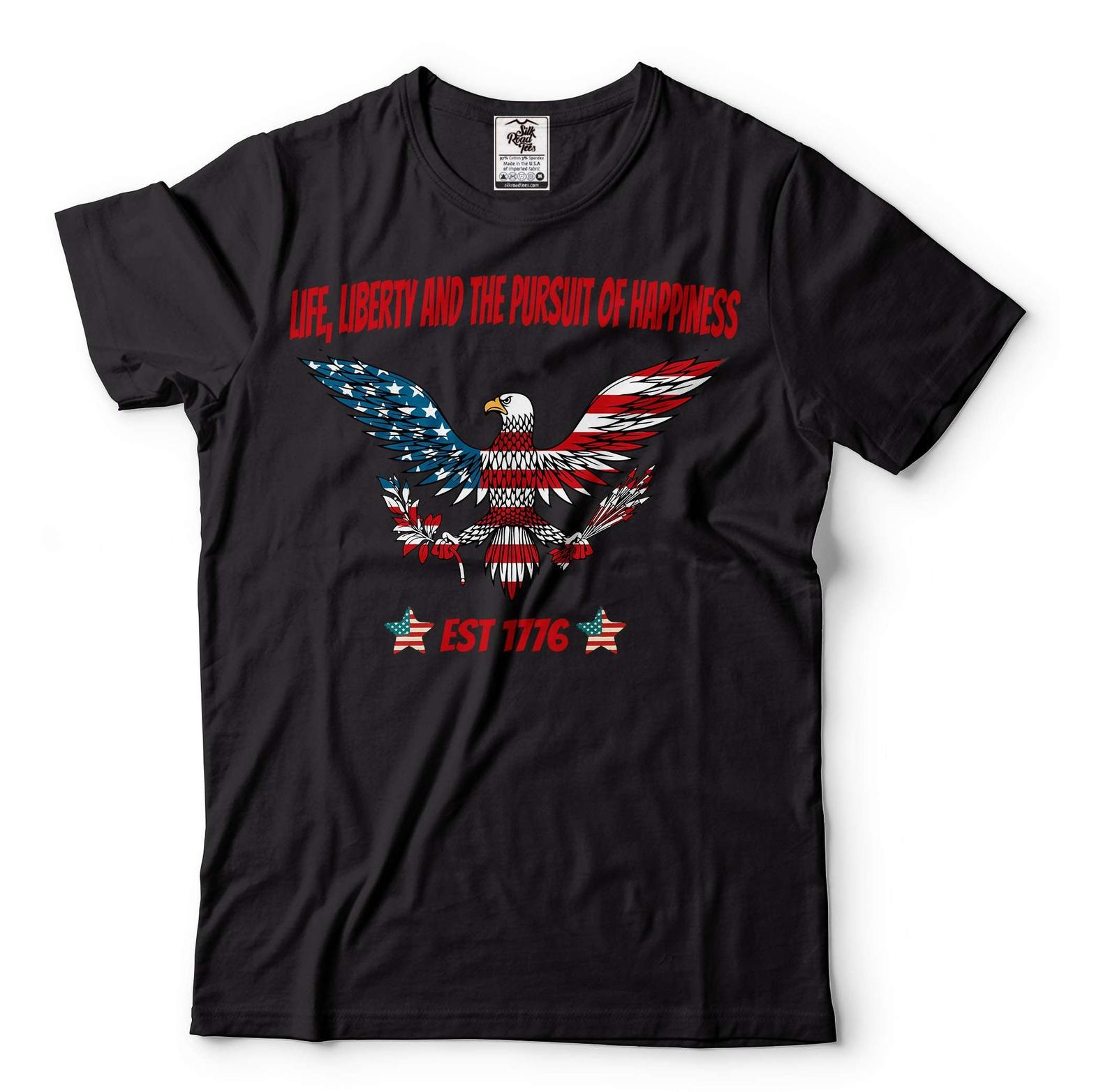 Рубашка American Eagle Рубашка Основана в 1776 году Рубашка Свобода Независимость Рубашка с флагом США S