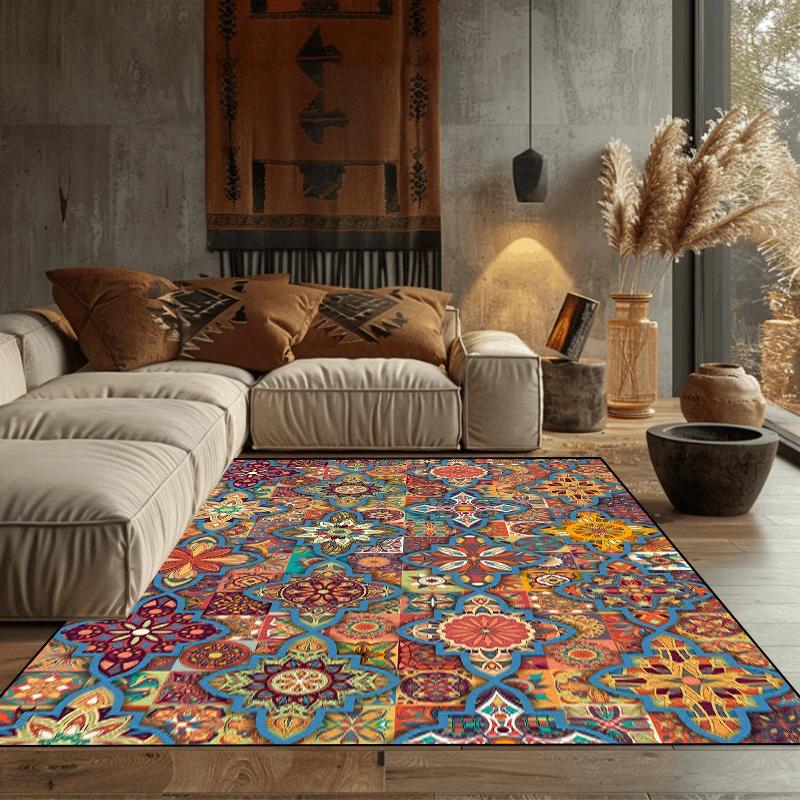 Perzisch Retro Klassieke Stijl Tapijt voor Woonkamer Geometrisch Grote Maat Kleedkamer Vloerkleed Slaapkamer Nachtkastje Decoratie Lounge Vloermatten 60x90cm