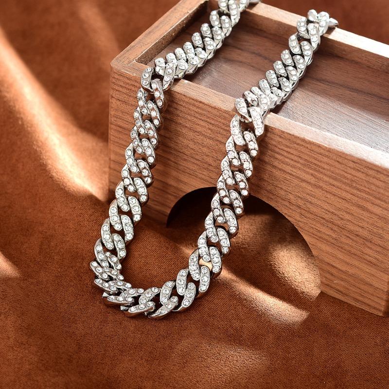 Men's Necklace Jewelry 11mm Full Diamond Cuban Chain - Premium Quality