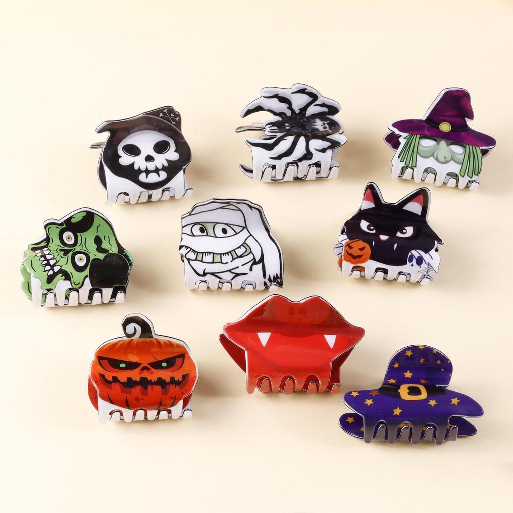 Bamboo Yao Halloween Pumpkin Bat Hair Claw Clip – Women's Autumn & Winter Jewelry