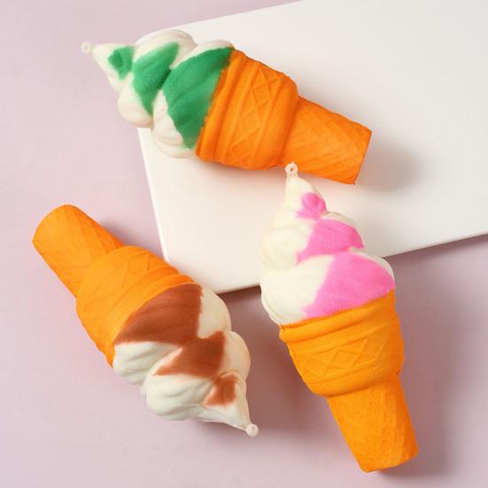 Ice Cream Cone Squeeze Toy Slow-Rising PU Fidget for Stress Relief Soft