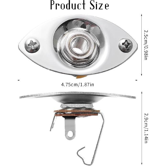 Guitar Output Jack Plate 6.35mm Electric Guitar Input Jack 1/4  Oval Guitar Jack Guitar Jack Plate Output Plug Socket for Mono Electric Guitar
