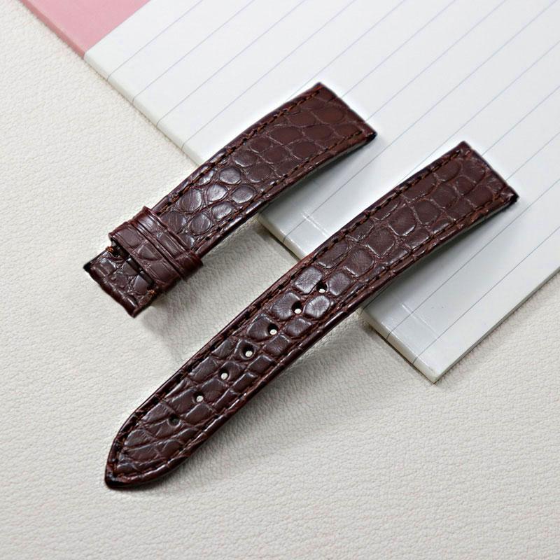 13 14 16mm 18mm 19mm 20mm Dünnes weiches Krokodillederarmband Für Longines L4 L2 VC MIDO Cartier Dornschließe braun blau Uhrenarmband