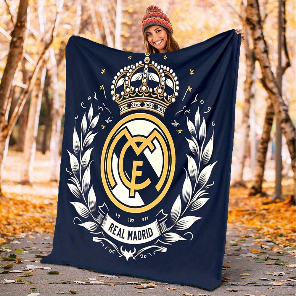 

1pc Crown, Laurel Wreath, Real Madrid Digital Printed Flannel Blanket, Super Soft Plush Bed Cover,Blanket for Sofa, Bed, Office, 70130 130cm x 150cm