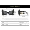 Luxury Brand Designer Oversized Demon Bat Sunglasses Women For Men Vintage Fashion Punk Eyeglasses Sun Glasses Cow Head Shades