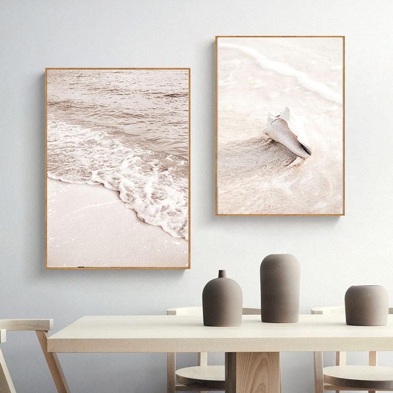 Begonia Beach Reed Feather Wall Art Nordic Posters And Prints Canvas Painting Wall Pictures For Living Interior Room Mural Decor