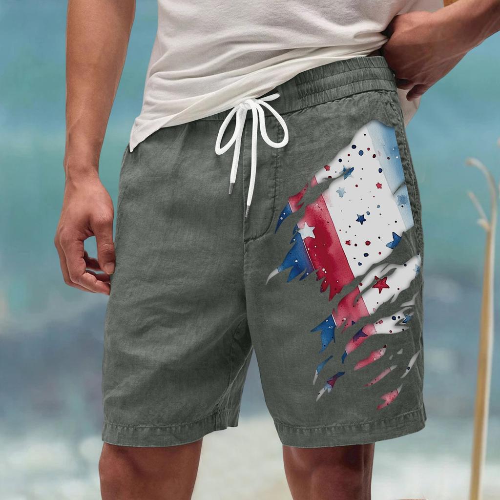 Męskie letnie, duże, swobodne, luźne spodnie sportowe, szorty plażowe