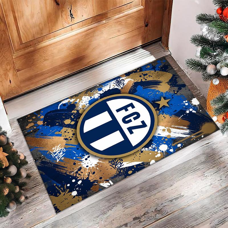 Tappeto Morbido Area Rug con Motivo Calcio FC Zürich Antiscivolo Tappeto per Pavimento Interno Tappetino Decorazione Sportiva per Camera da Letto