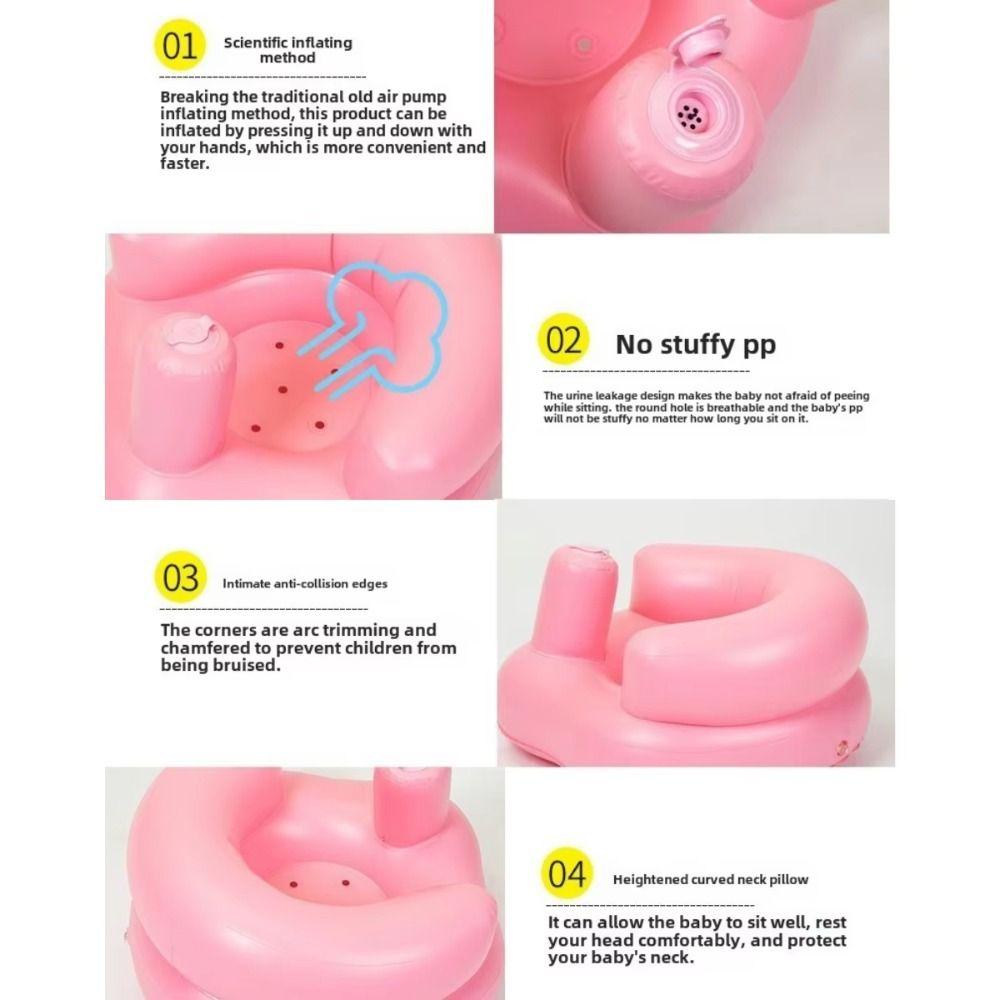 Solid Color Baby Sofa Folding Baby Chair Seat Ins Style Inflatable Sofa  for Boys and Girls