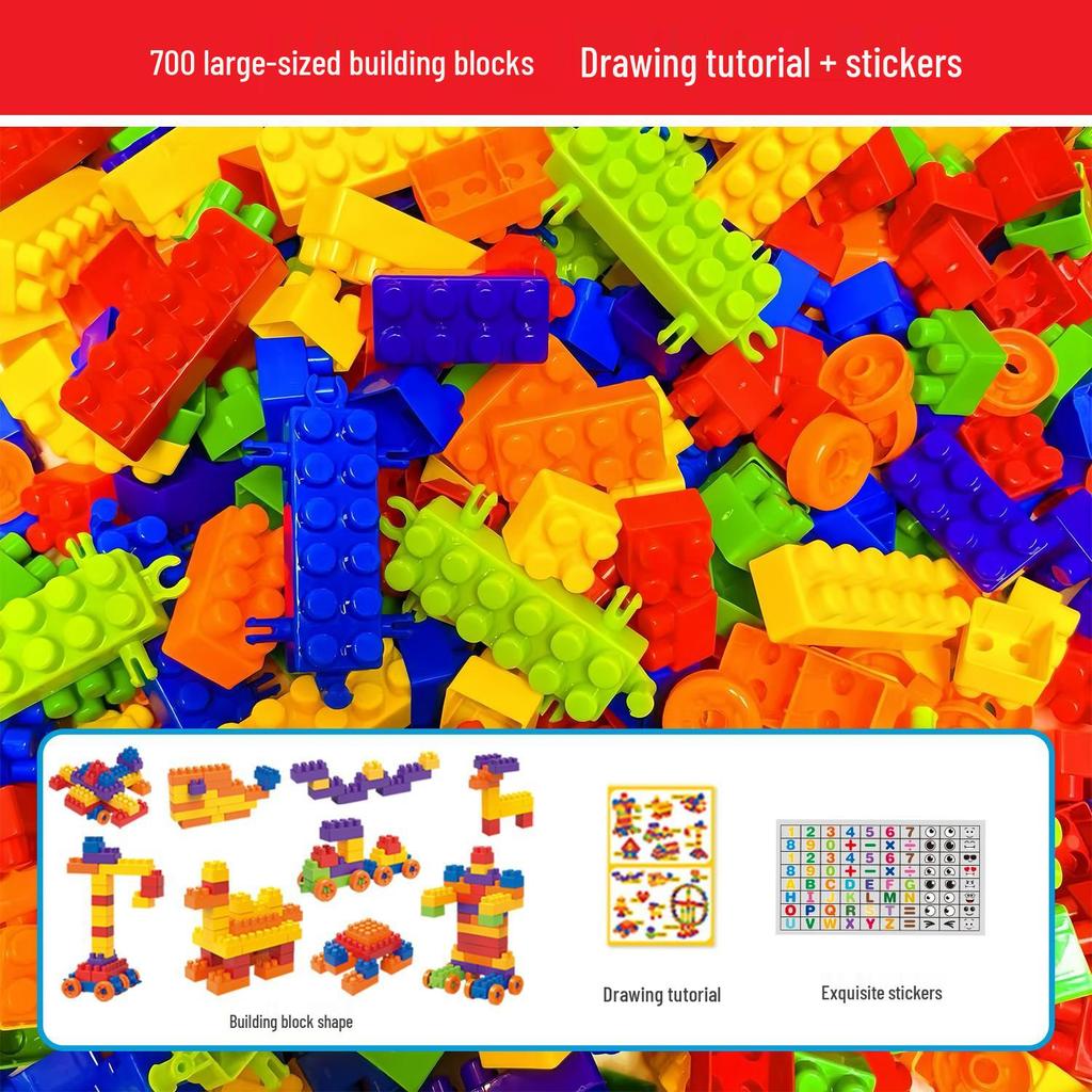 DIY Large Particle Building Blocks - Compatible with Lego, Educational Toy for Ages 3-6.