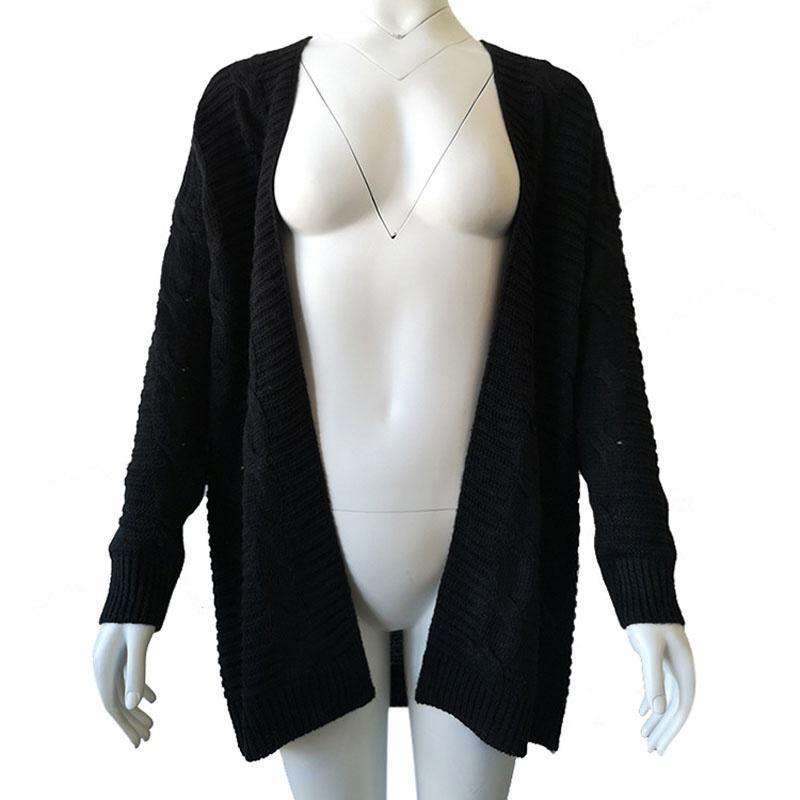 Elegant Women Cardigan Sleeve With Loose Long Fashionable Casual Knitted Sweater