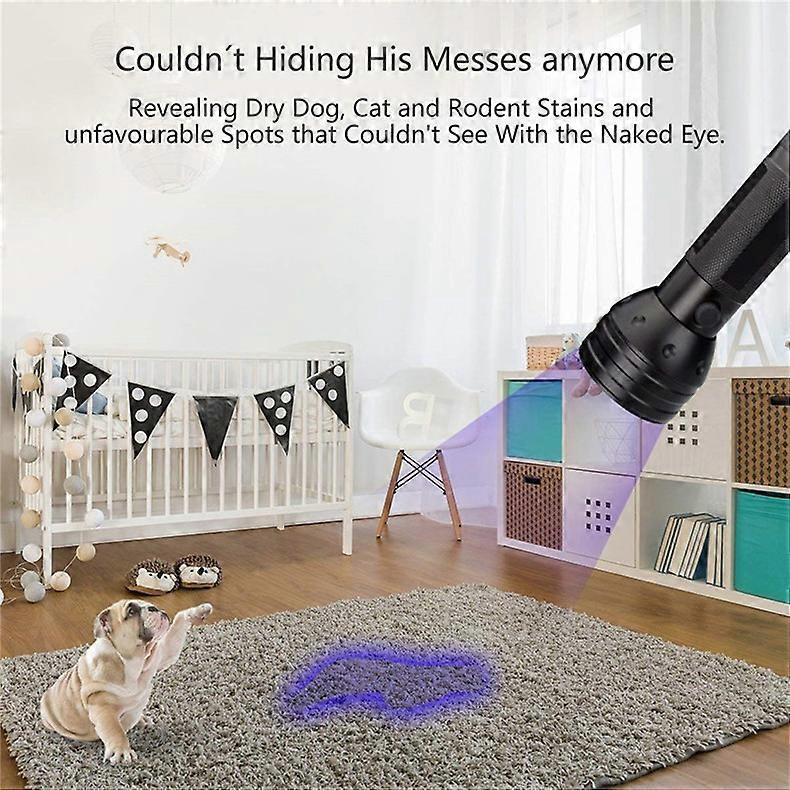 UV Flashlight Purple Light ,51 Purple Light LED Pet Urine Detector for Dog/Cat Urine, Matching Pet Odor Eliminator
