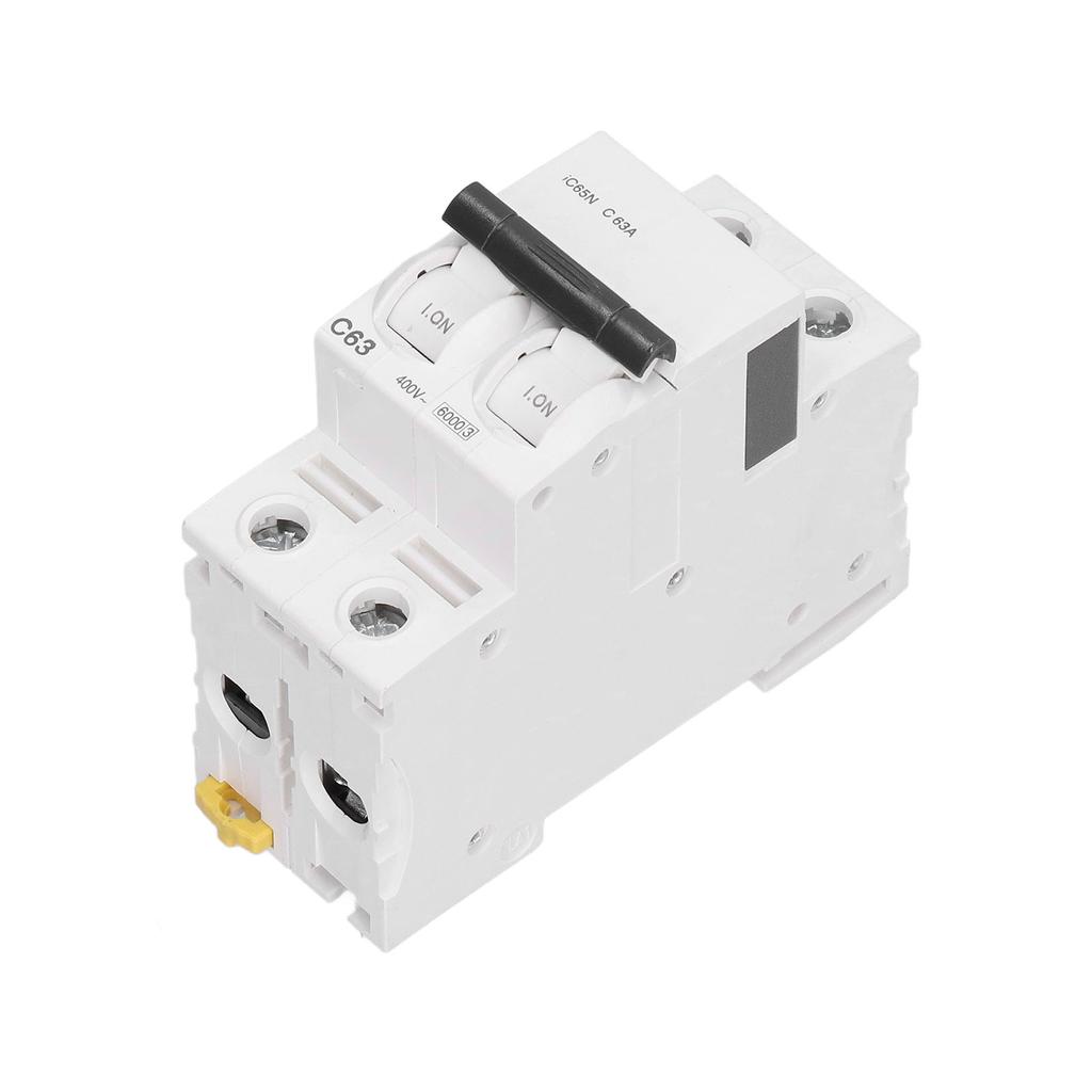 Circuit Breaker 2P Low Voltage 6000A Breaking Capacity DIN Rail Mount 63A AC 400V