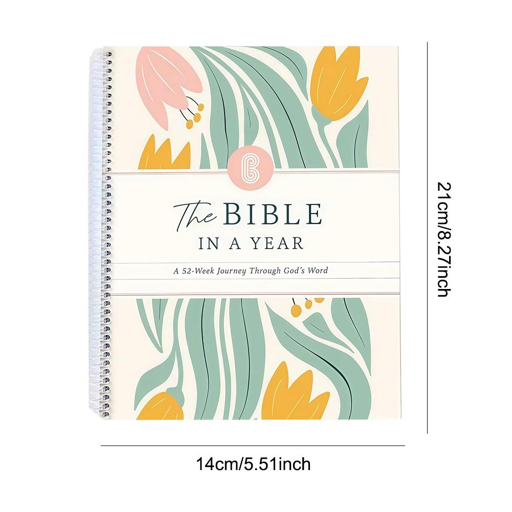 New The Bible In A Year: A 52-Week Study Through Gods Word - Spiral Bible Study Guide 52-Week Womens Bible Study Plan Notebook