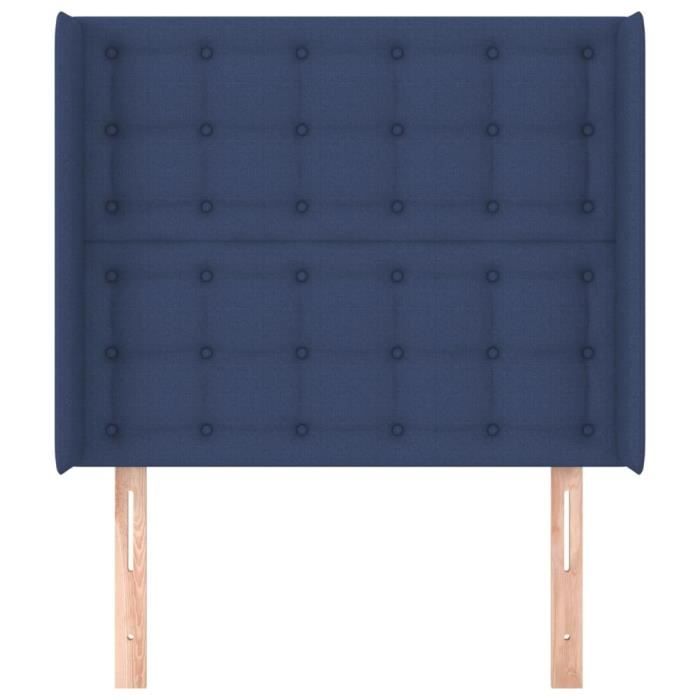 VidaXL Headboard with Ears Blue 83x16x118-128 Cm Fabric3119994