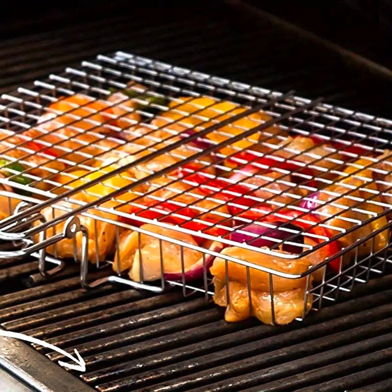 1PC stainless steel bbq grilling basket for fish,vegetable barbecue tools