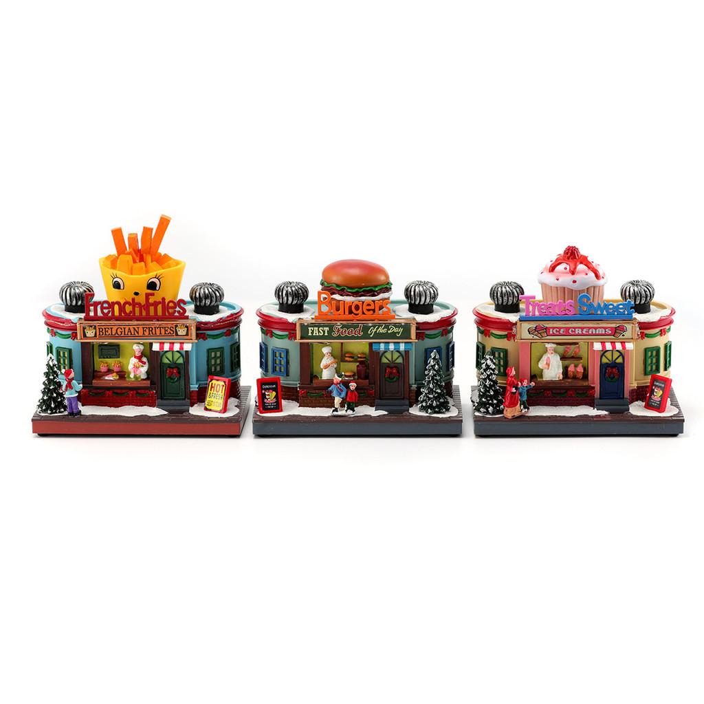 Christmas Decor Kitchen Hamburger Music Box With Light And Feature Rotation