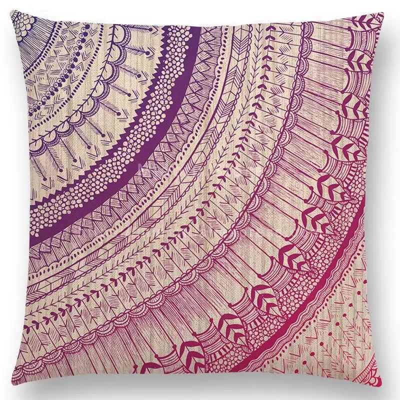 Mandalas Druck Kissenbezug Boho Stil Blume Hoffnung Bunt Wahre Seele Leben Lachen Lieben Freigeist Traum Floral Kissenbezug
