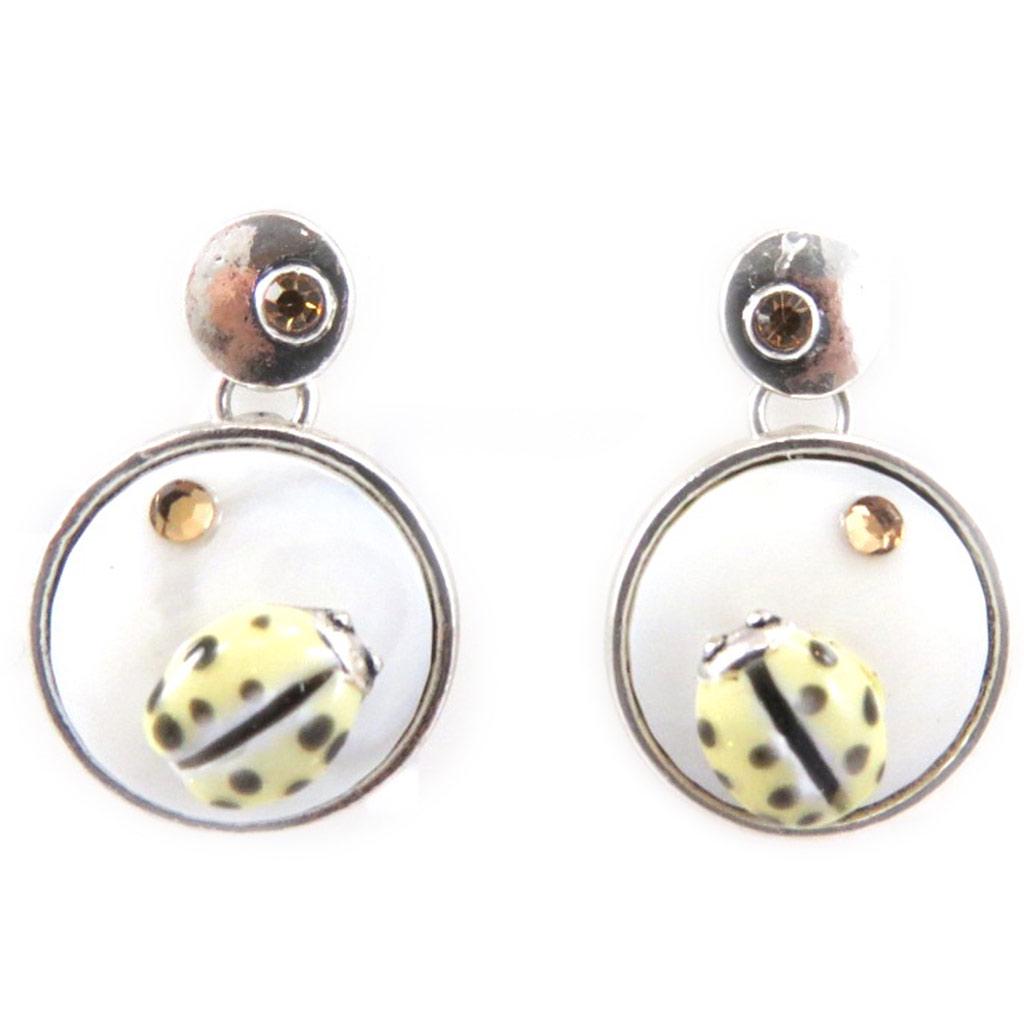 NOA [G0392] - White 'Nacre En Folie' Designer Earrings