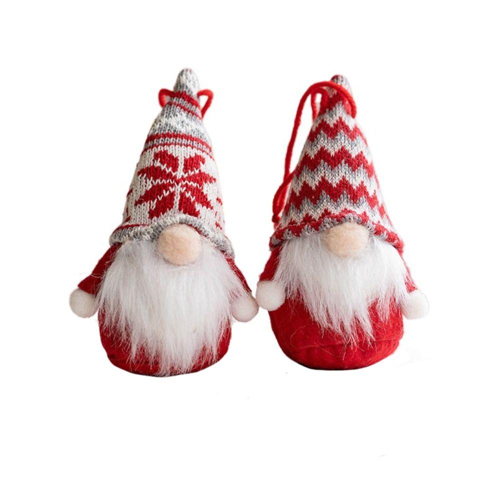 

2 шт. Милая плюшевая кукла Рождественский гном подвеска вязаная ручная работа Рождественская елка подвесная кукла скандинавский фестиваль украшений Tomte