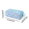 Puffer Leather Pencil Case For Women Vanilla Aesthetic Pencil Pouch With Zipper Stationery Make Up Storage Bag