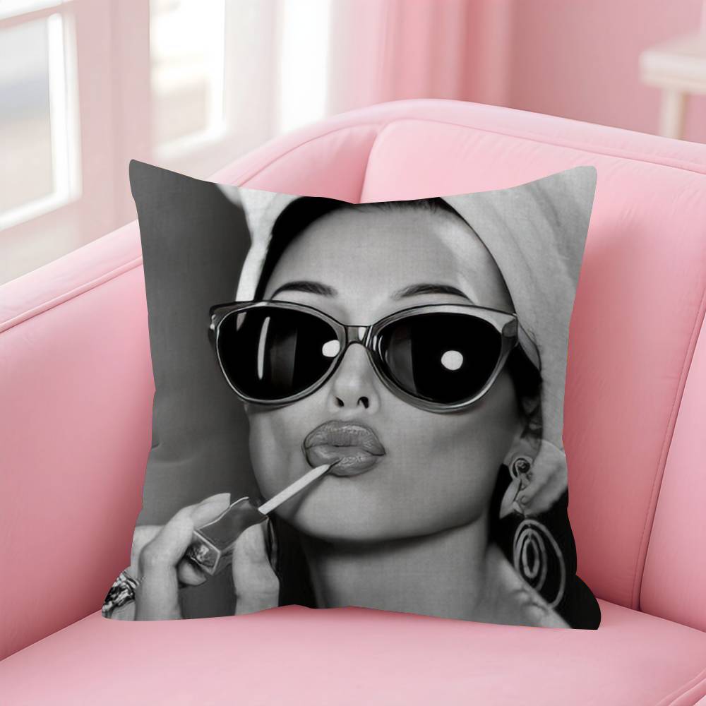 Audrey Hepburn Lipstick Cushion Cover Car Throw Pillow Case For Sofa Car Christmas Gift 30x30 cm