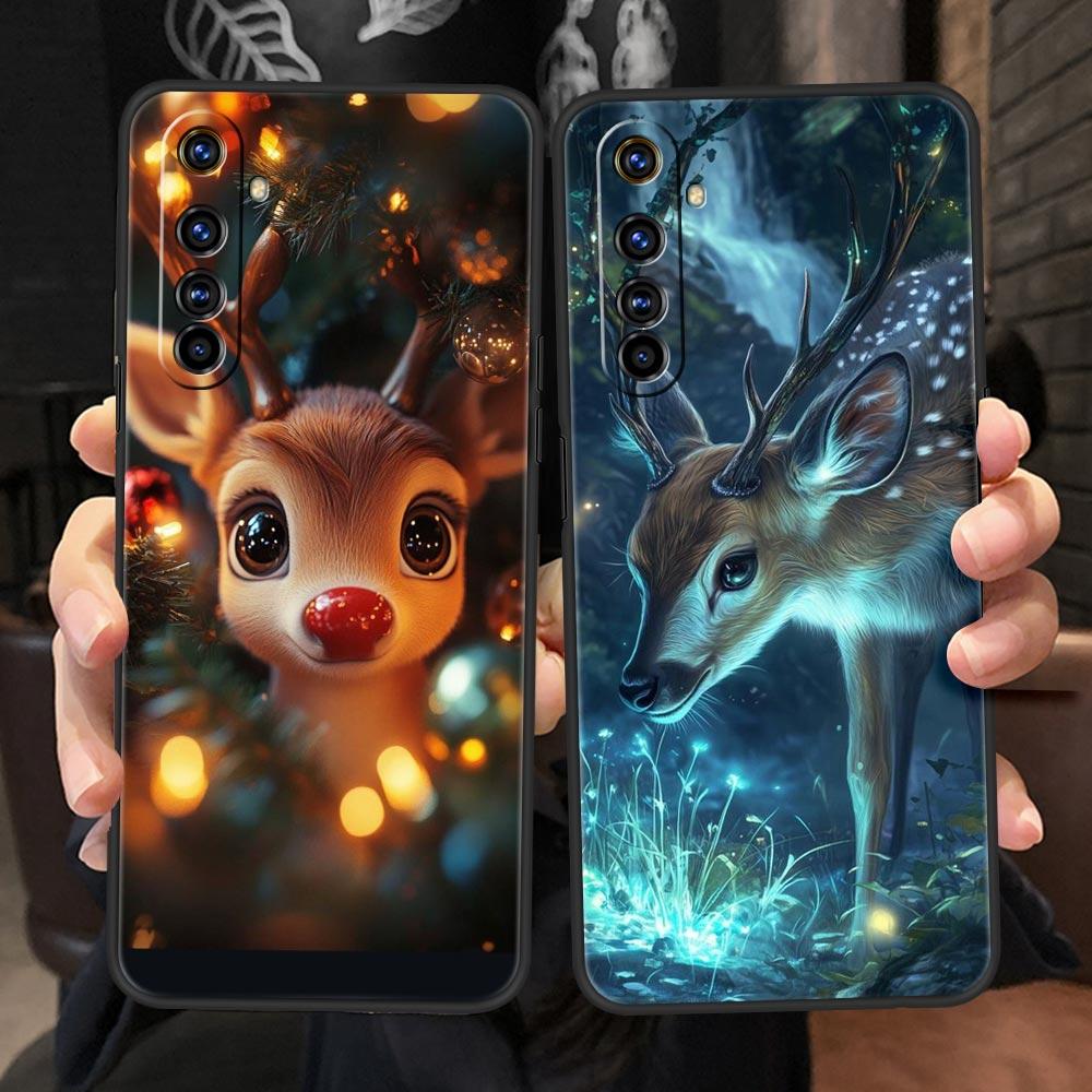 Cartoon Animal Deer Case For Realme C67 C63 C55 C53 C35 C25 C21 GT 2 3 5 6 10 11 12 13 Pro Plus 5G Soft TPU Phone Cover Fundas