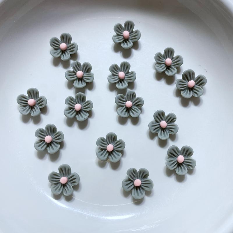 100Pcs New Cute Mini 9mm Flower Flat Back Resin Scrapbooking DIY Jewelry Craft Decoration Accessorie