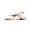 Cowhide Version~ 2025 Low-heeled Fashion Sandals Outer Wear 2025 New Summer Square Head Thick Heel Versatile Medium Heel Women's Shoes