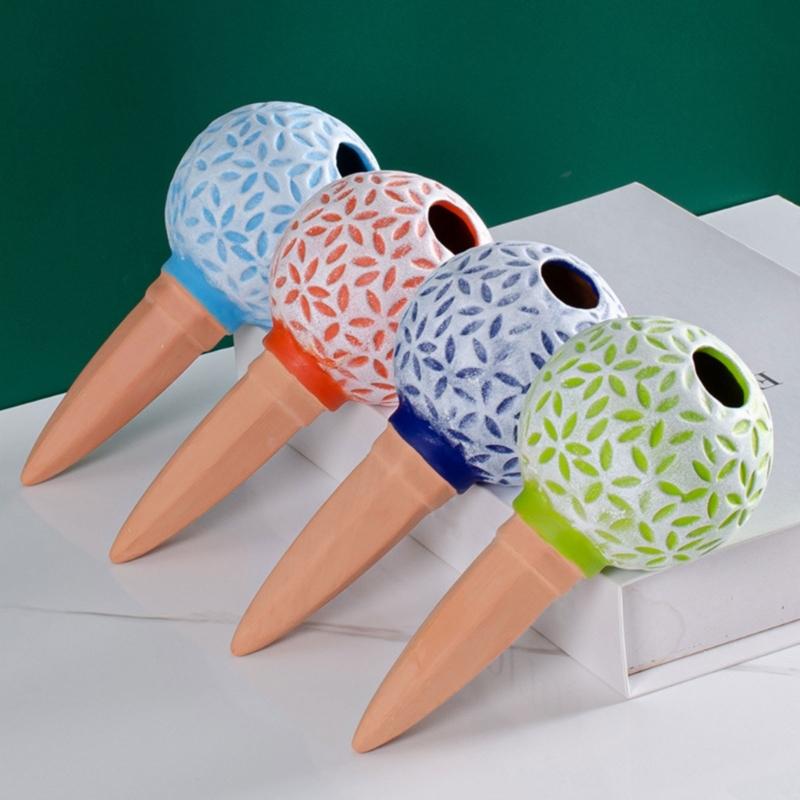 4 st Självvattnande Planteringsinsats Växtvattningsglober Terrakotta Vattningsspikar Automatisk Vattenbevattningsanordning