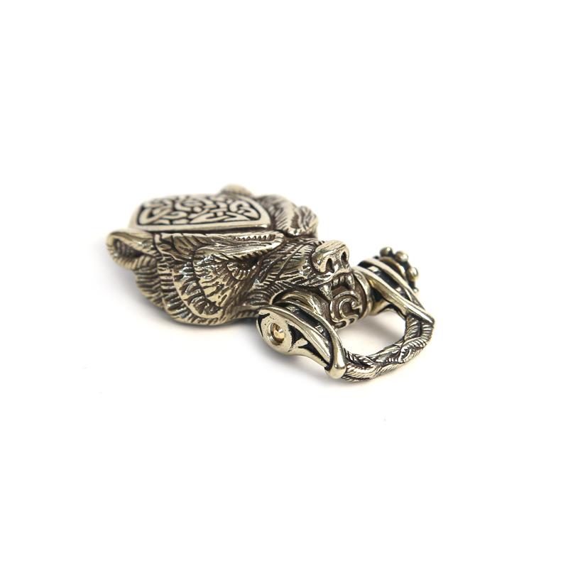 Bear Head Brass Buckle EDC Outdoor DIY Woven Paracord Survival Bracelets Supplies Accessories Retro Umbrella Rope Lanyard Beads