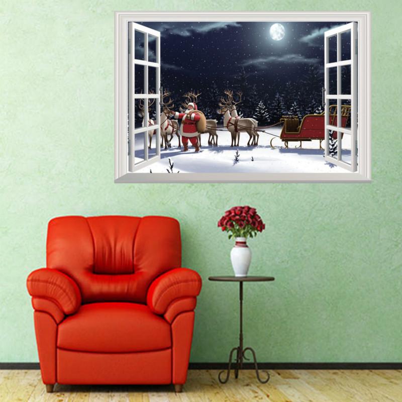 Christmas Window 3D Wall Stickers Personality Home Christmas Decoration Stereo Wall Stickers