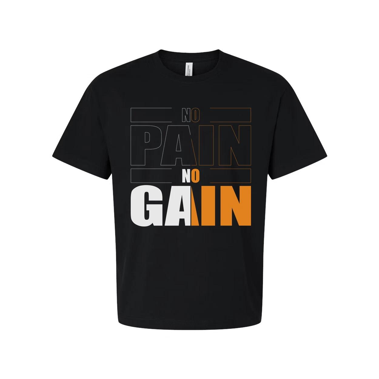 No Pain No Gain Unisex T Shirt White Graphic Tee For Gym Fitness Enthusiasts Ath 2XL