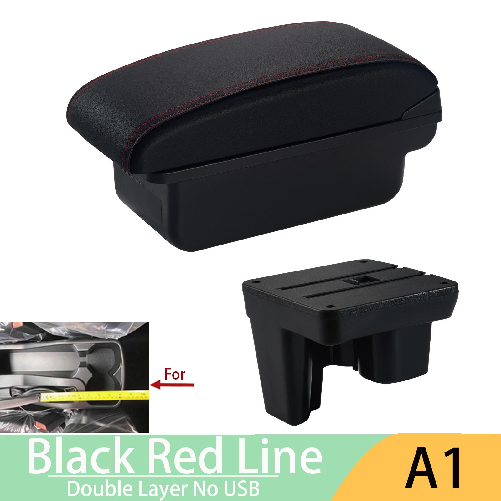For Toyota Hilux car armrest box, dedicated internal armrest box, Interior Dedicated Retrofit Center Storage box Car Accessories A1 Red Line No USB