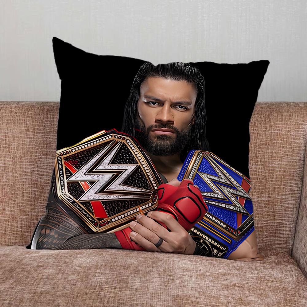 R-Roman R-Reigns Wrestler Pillow Case For Home Bedroom Car Office Decoration Living Room Sofa Cushion Cover Suitable