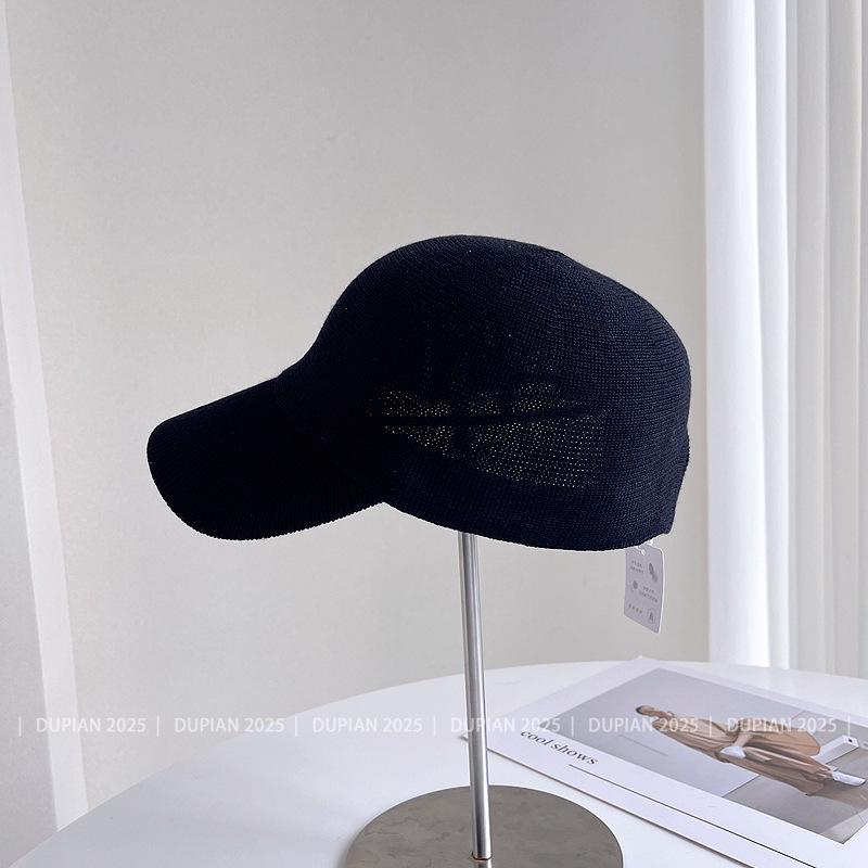 Japanese Simple Breathable Knitted Cap Women's Summer Elegant Versatile Equestrian Hat Outdoor Travel Sun Baseball Cap