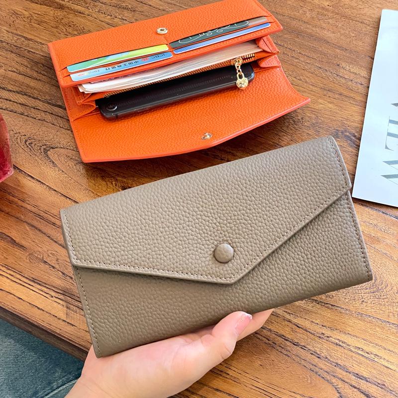 2024 Women's Genuine Leather Multifunction Long Wallet and Coin Purse with Phone Holder