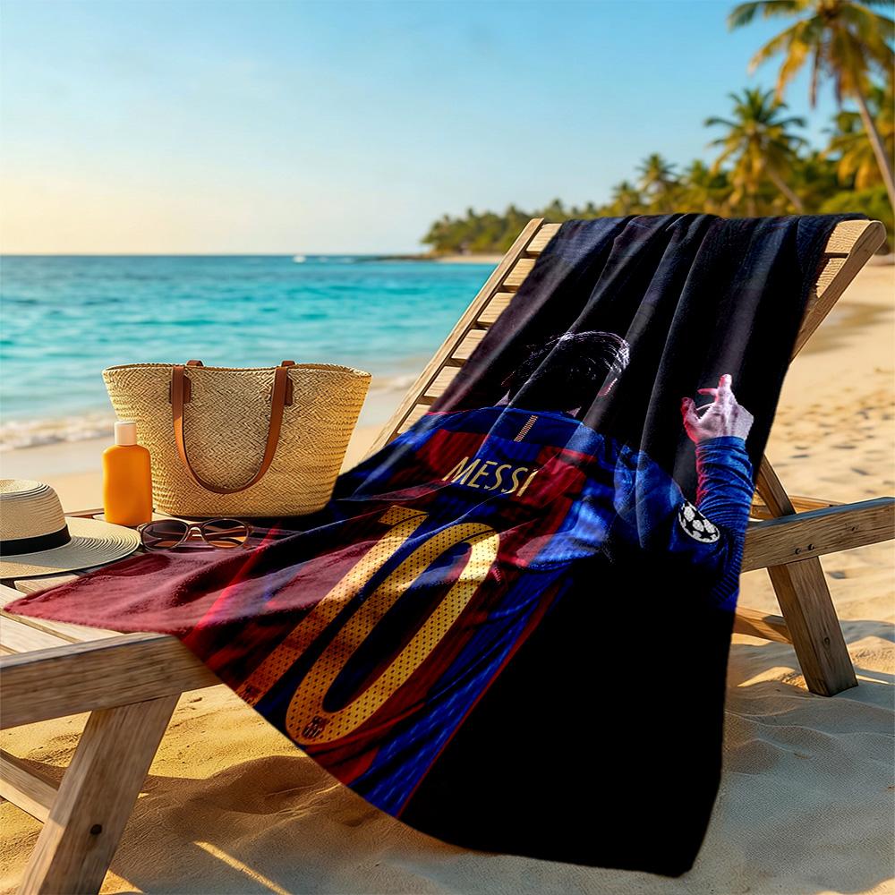 Messi Beach Towel Soft Durable Quick-Dry Comfortable Lightweight Ideal for Travel, Outdoor, Swim, Pool, Yoga, Surf, Camping, Hiking, Gym, Gift, Holida