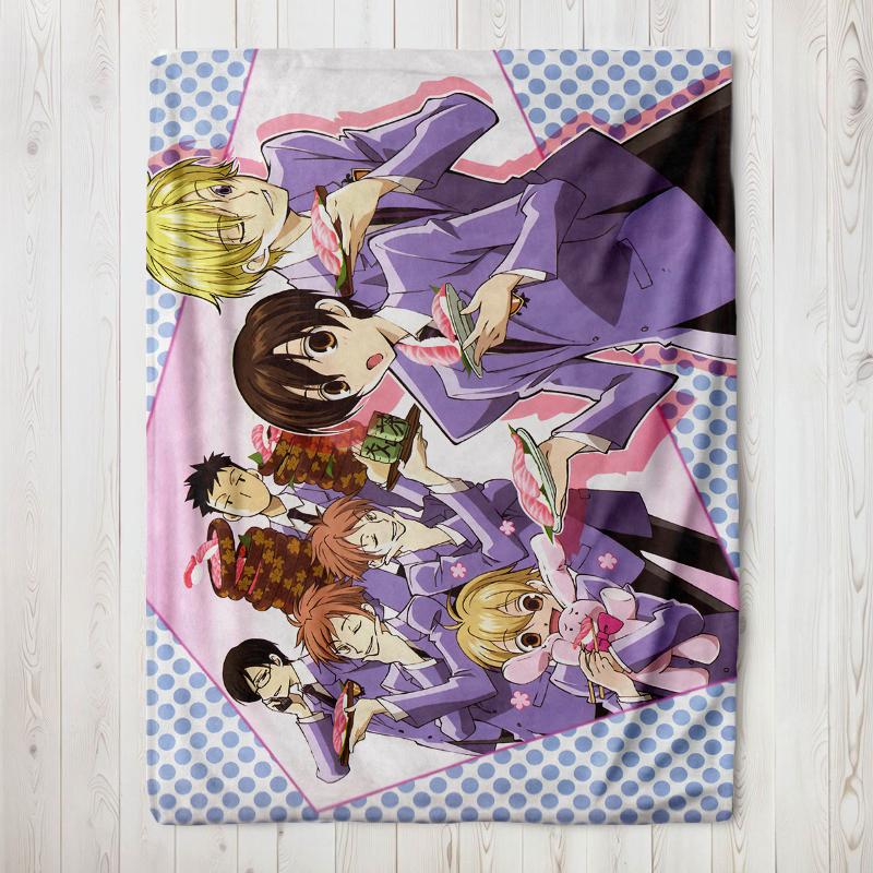 Classic Anime Printed Blanket Ouran High School Host Clubs Suitable For Bed Bedroom Sofa Picnic Outdoor BlanketFor Gifts